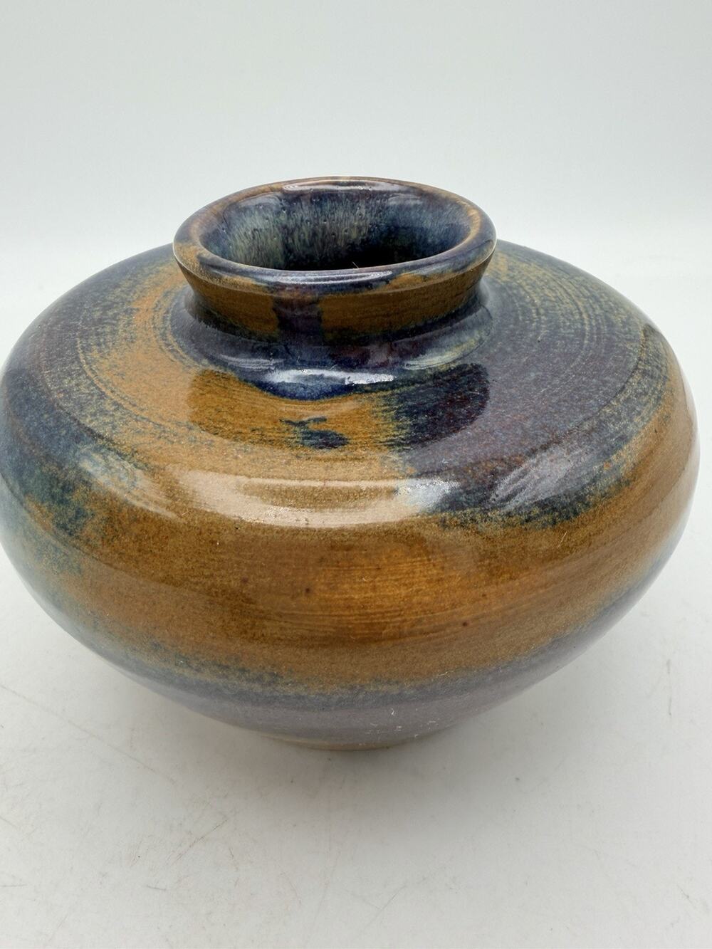 Signed Vintage Pottery Vase. 3 1/4 Tall